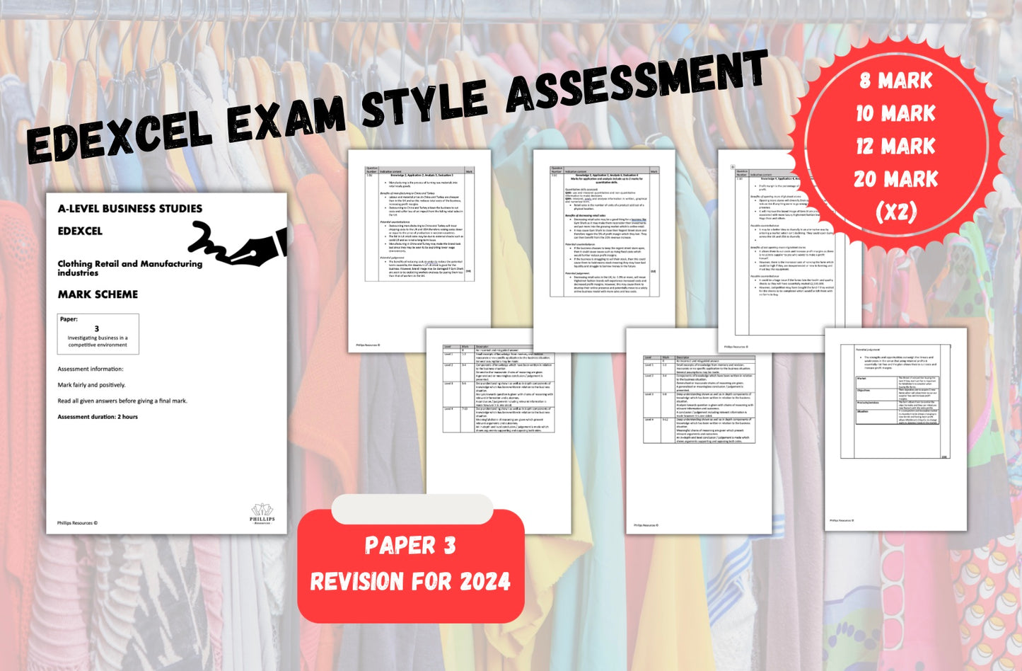 A-Level business edexcel 2024 paper 3 practice paper