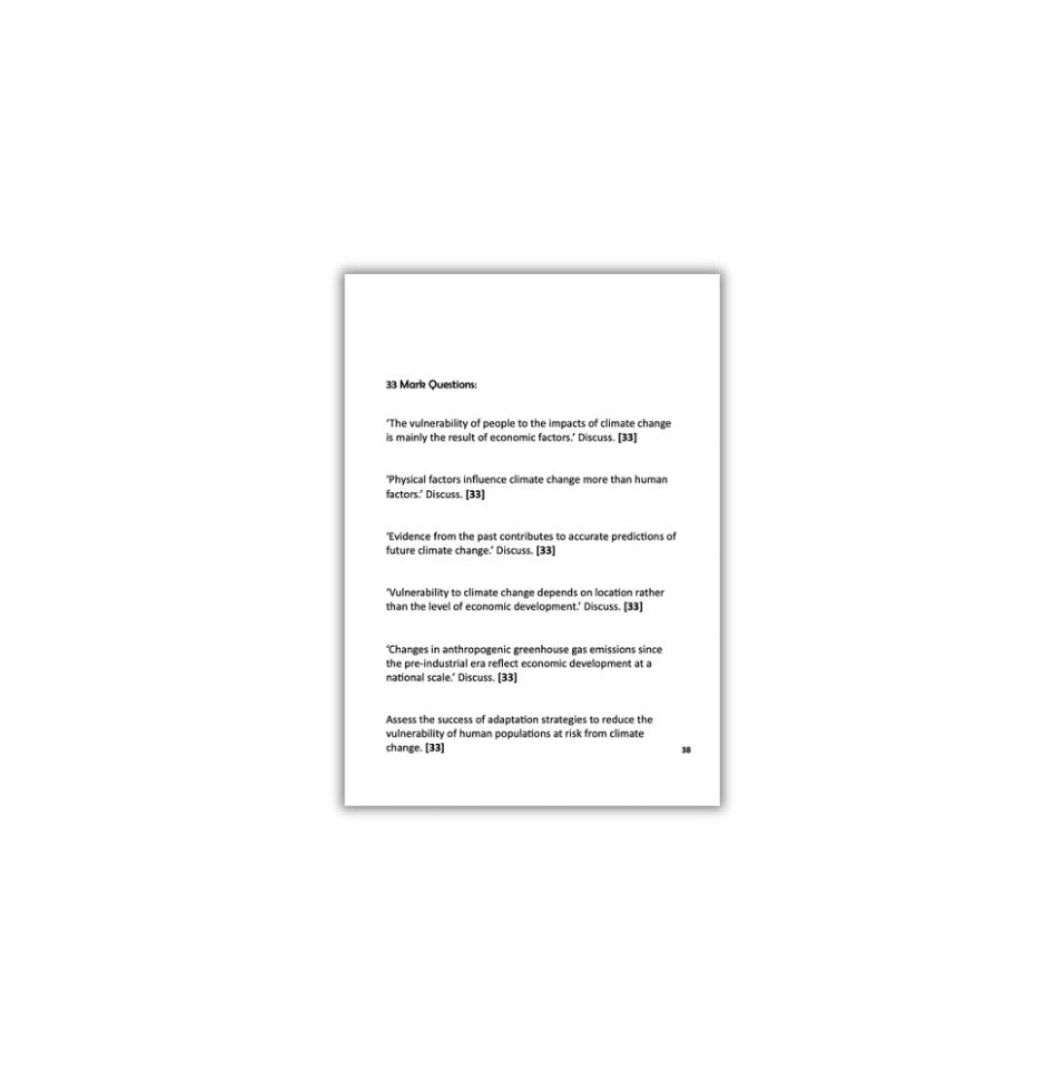 A-Level Geography OCR Practice Questions