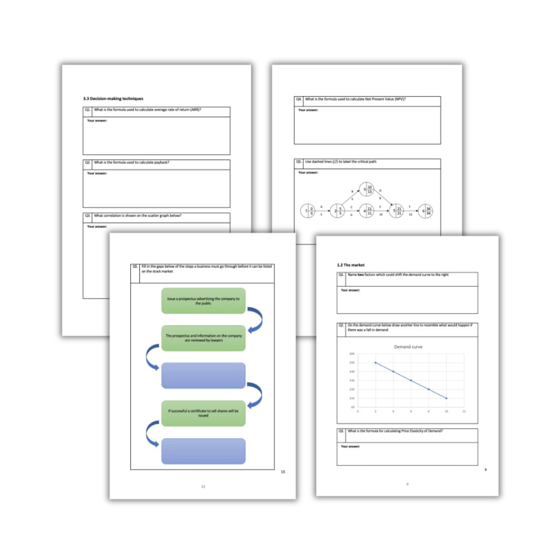 A-Level Business Edexcel Knowledge Practice Workbook