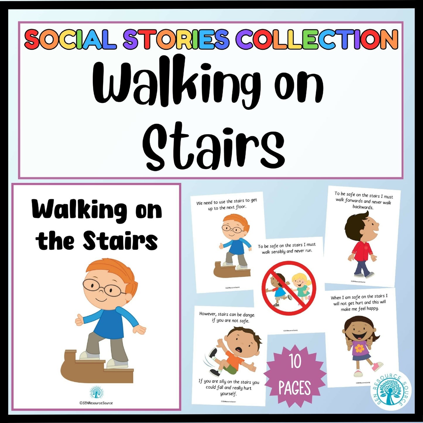 walking on the stairs