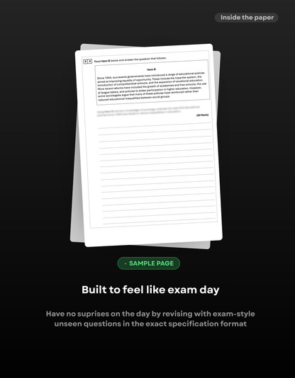 A-Level Sociology AQA Predicted Paper 1 2027