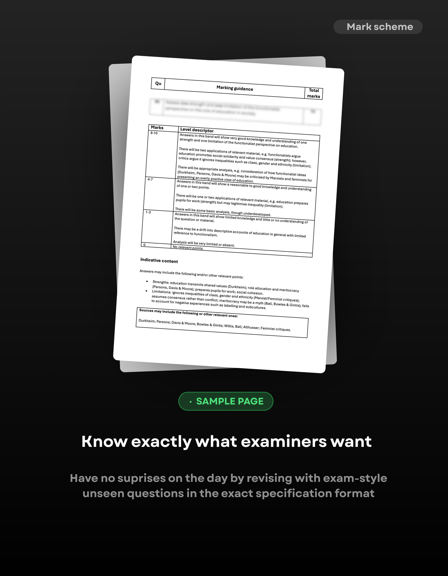 A-Level Sociology AQA Predicted Paper 1 2027