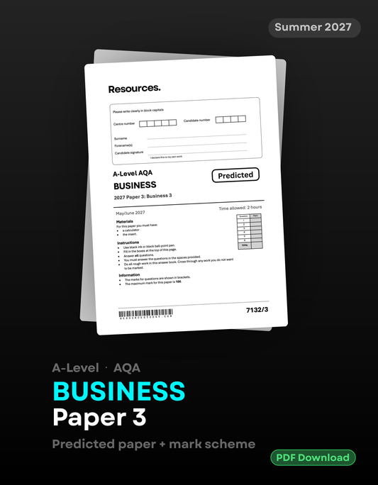 A-Level Business AQA Predicted Paper 3 2027