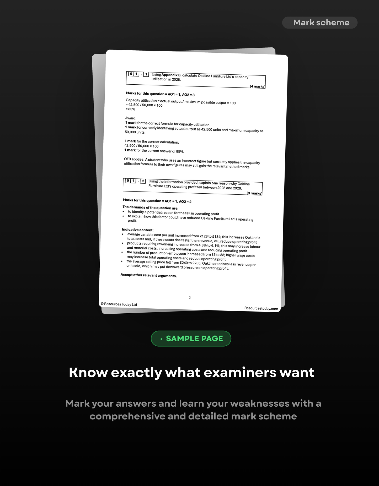 A-Level Business AQA Predicted Paper 2 2027