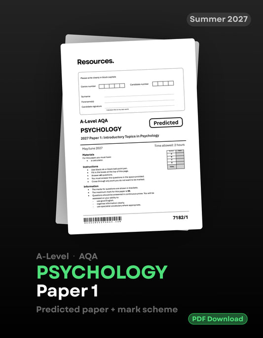A-Level Psychology AQA Predicted Paper 1 2027