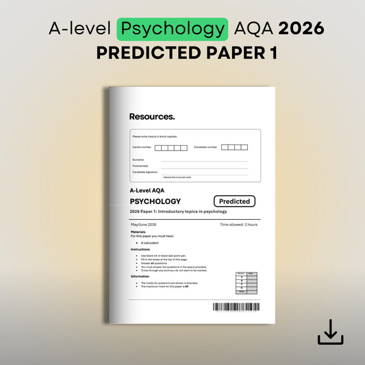 A-Level Psychology AQA Predicted Paper 1 2026