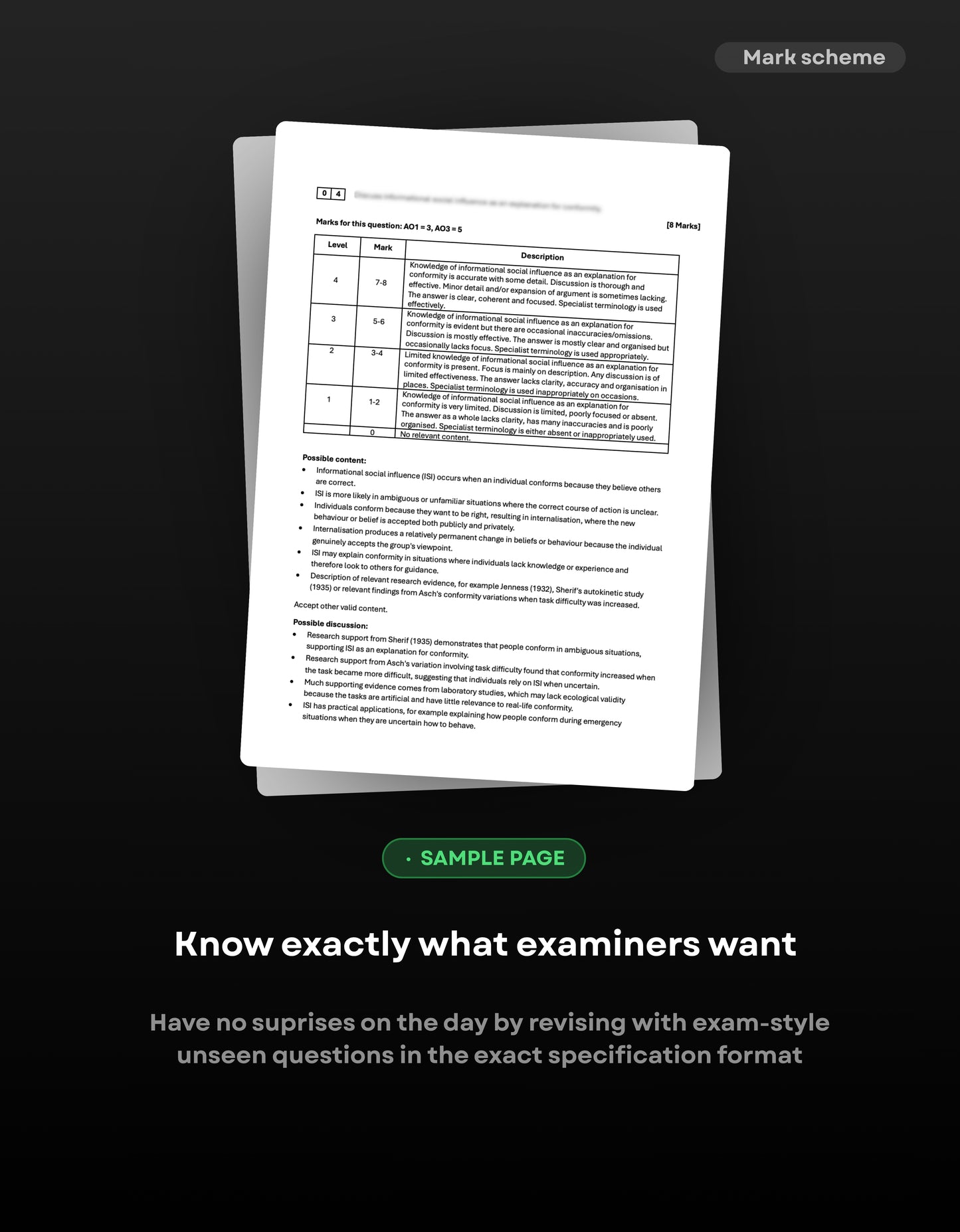 A-Level Psychology AQA Predicted Paper 1 2027