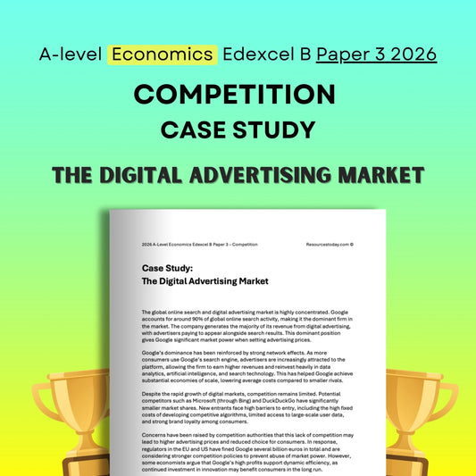 Digital Advertising Competition Case Study: Edexcel B Economics Paper 3 2026