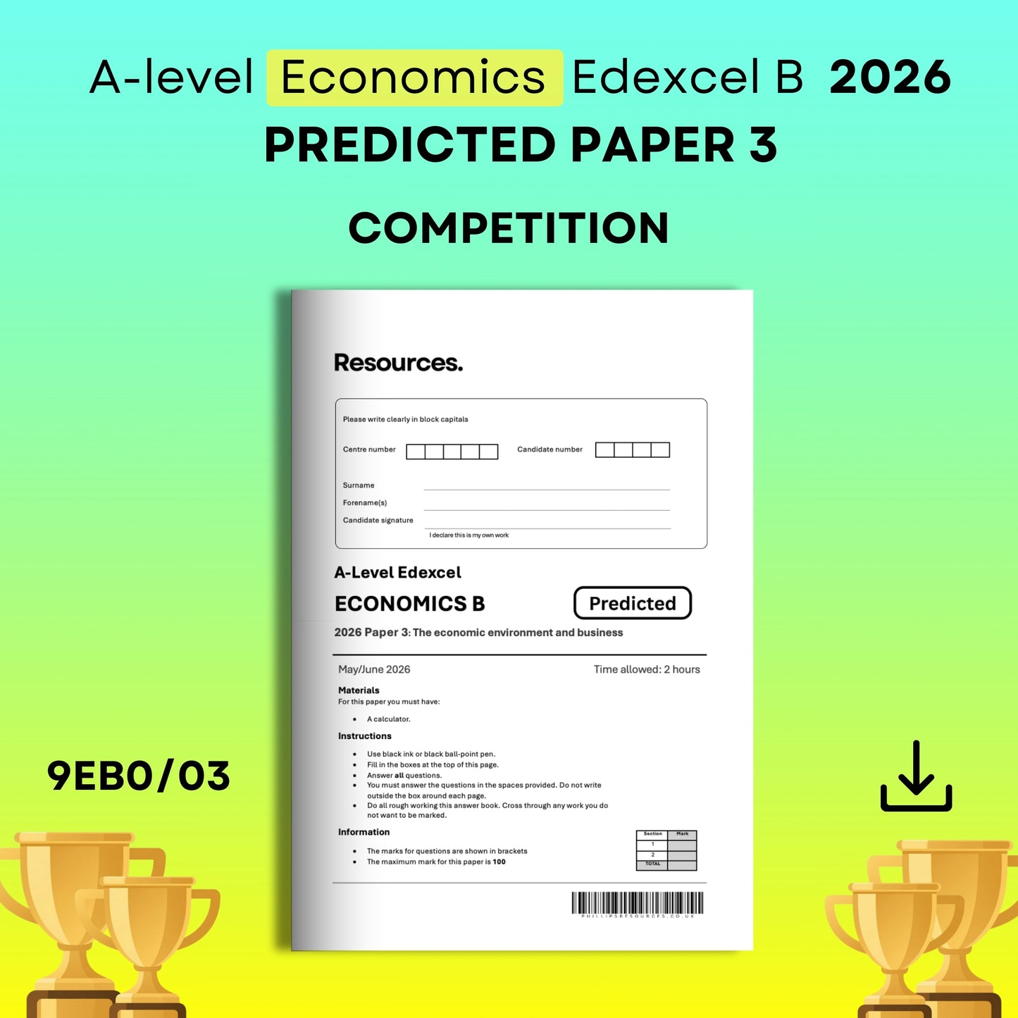 A-Level Economics Edexcel B Predicted Paper 3 2026: Competition