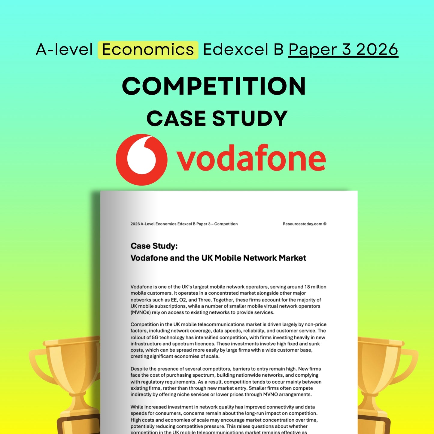 Vodafone Competition Case Study: Edexcel B Economics Paper 3 2026