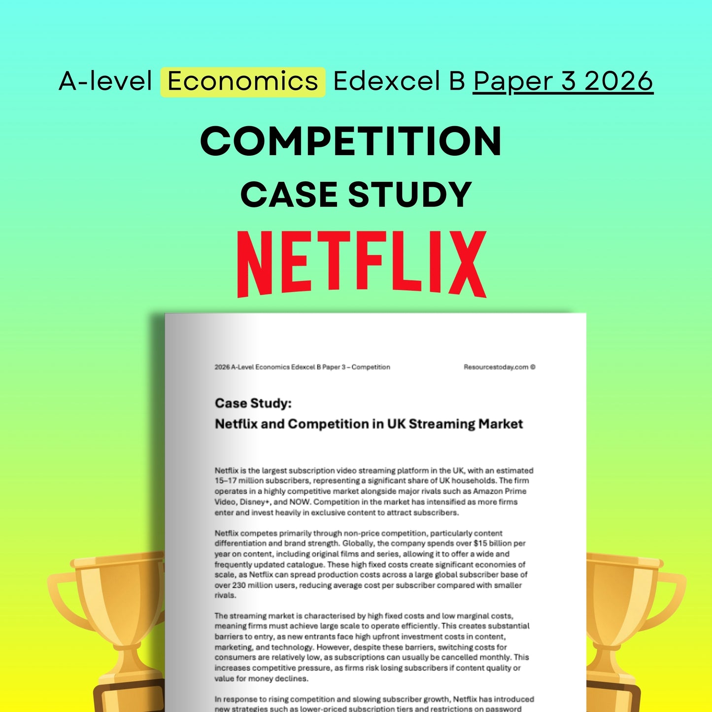 Netflix Competition Case Study: Edexcel B Economics Paper 3 2026