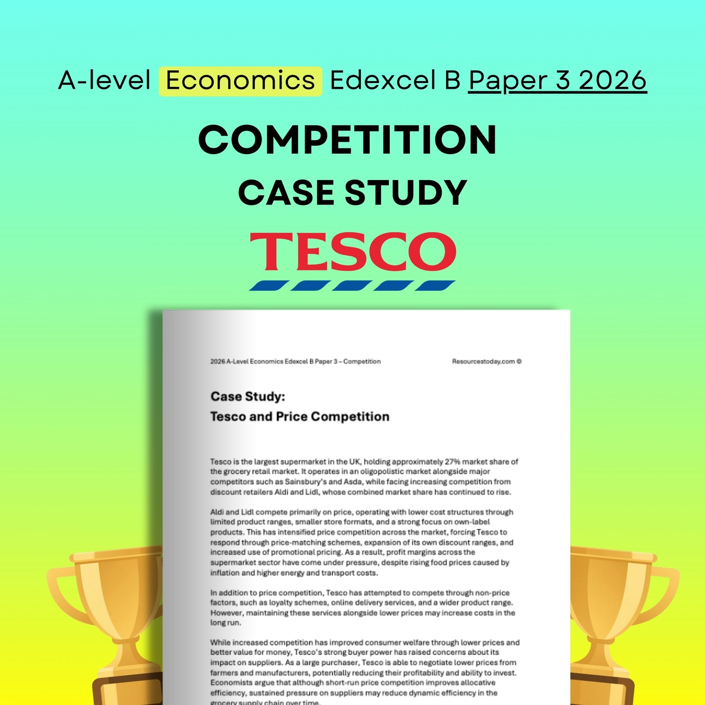 Tesco Competition Case Study: Edexcel B Economics Paper 3 2026