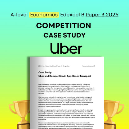 Uber Competition Case Study: Edexcel B Economics Paper 3 2026