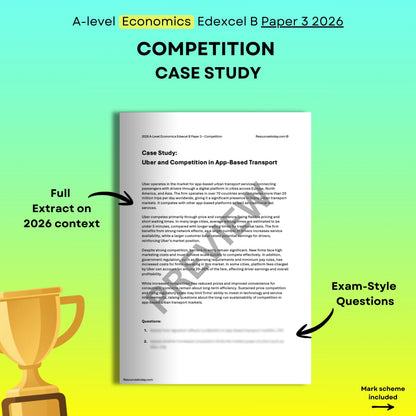 Uber Competition Case Study: Edexcel B Economics Paper 3 2026