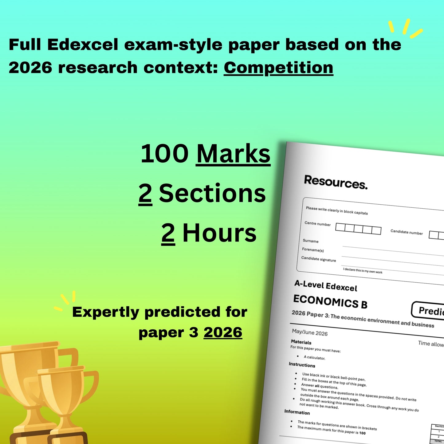 A-Level Economics Edexcel B Predicted Paper 3 2026: Competition
