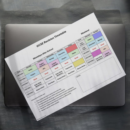 FREE GCSE Revision Timetable
