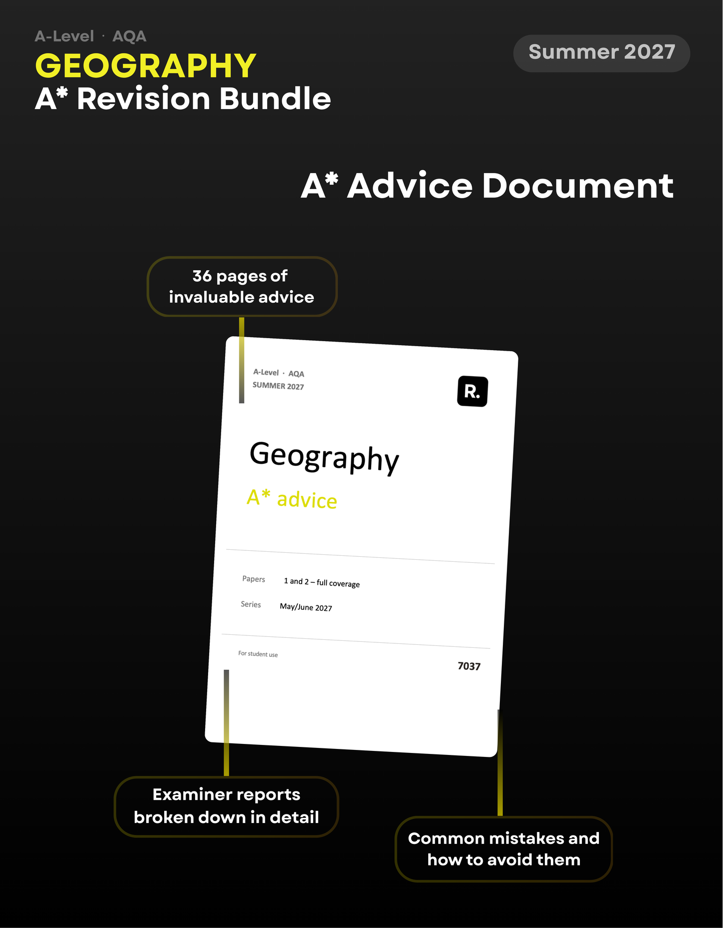A-Level Geography AQA A* Revision Bundle for 2027