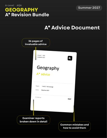 A-Level Geography AQA A* Revision Bundle for 2027
