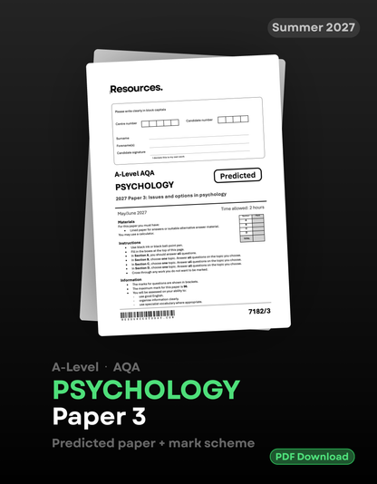 A-Level AQA psychology predicted paper for 2027 with full mark scheme