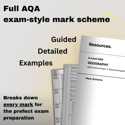 A-Level Geography AQA 2026 predicted paper 1 exam-style guided mark scheme 