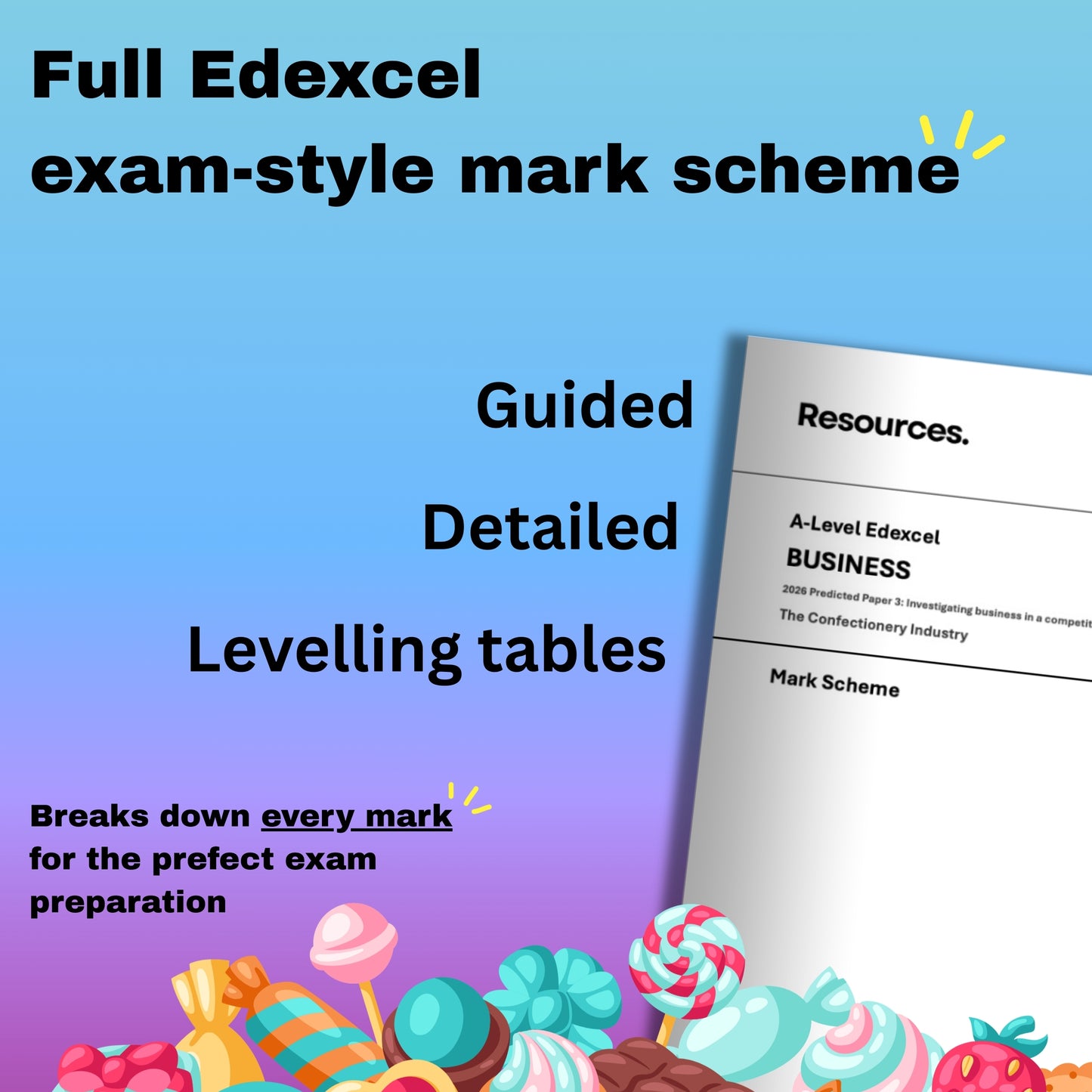 A-Level business Edexcel 2026 predicted paper 3 exam-style mark scheme: confectionery industry