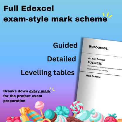 A-Level business Edexcel 2026 predicted paper 3 exam-style mark scheme: confectionery industry