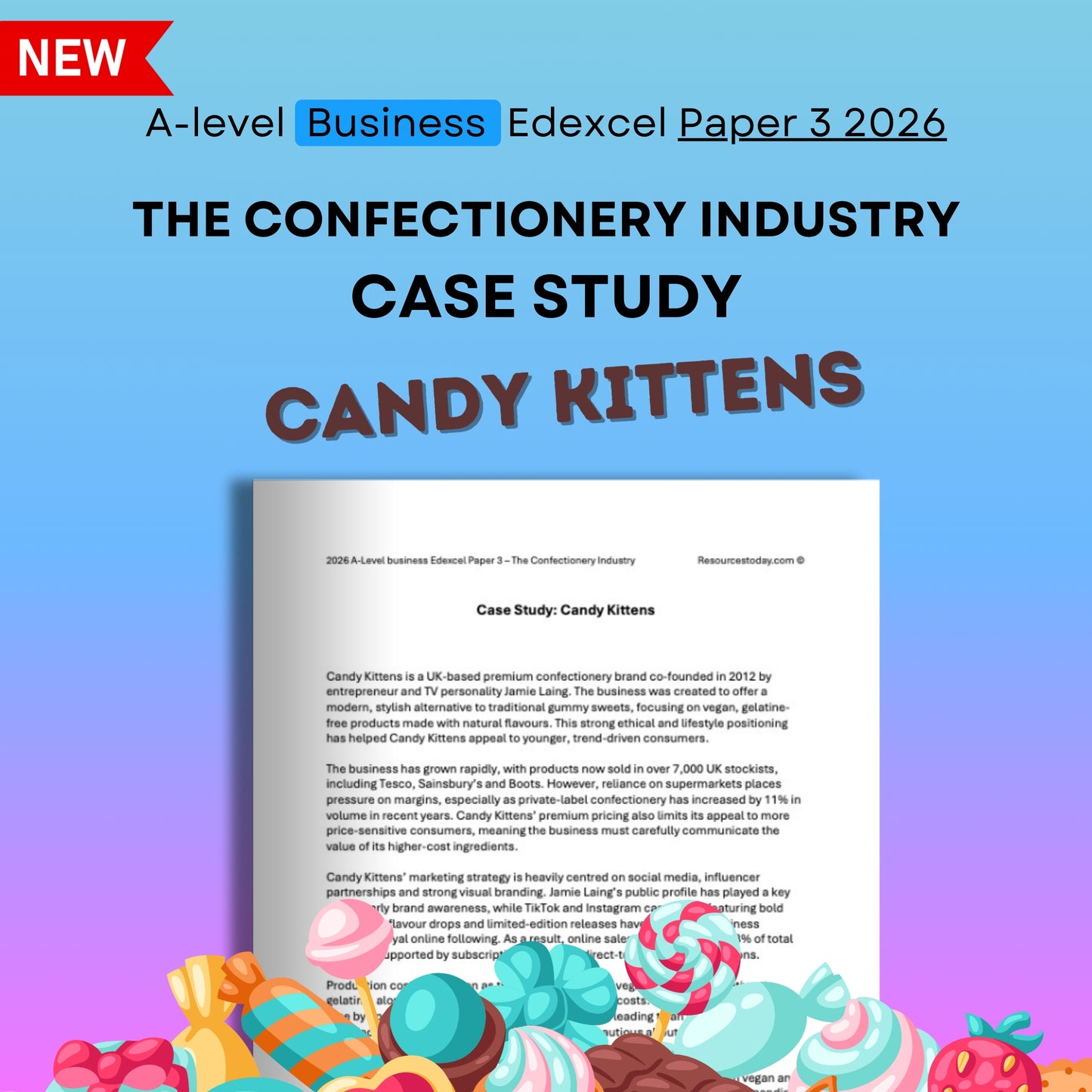 A-level Business Edexcel Paper 3 2026 case study on Candy Kittens 