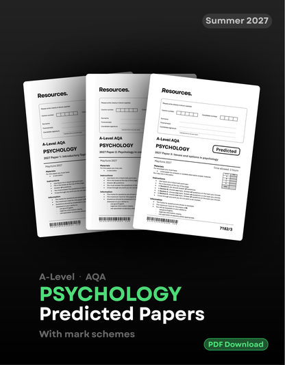 A-level psychology aqa predicted papers for 2027 with full guided mark schemes and grade boundaries PDF donload