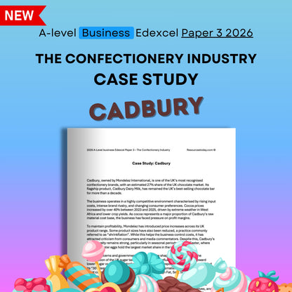 A-level Business Edexcel Paper 3 2026 case study on Cadbury confectionary industry