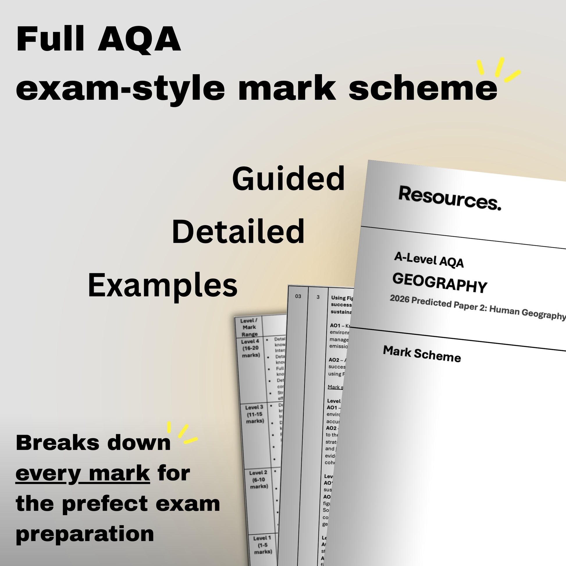 A-Level geography 2026 predicted paper 2 AQA exam-style mark scheme 