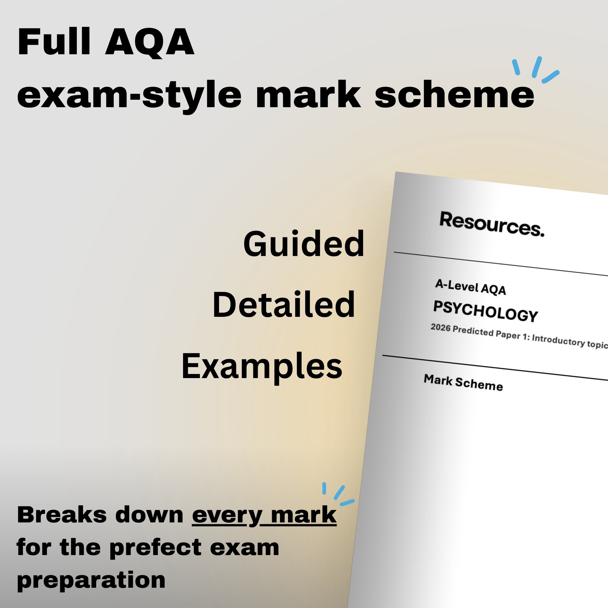 AQA exam-style mark scheme document with text highlighting features for exam preparation.