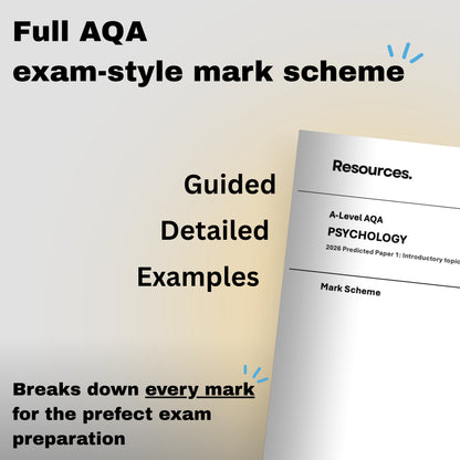 AQA exam-style mark scheme document with text highlighting features for exam preparation.