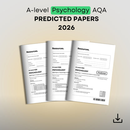 A-level Psychology AQA predicted papers for 2026 on a gradient background.