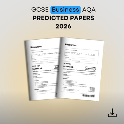 GCSE Business AQA predicted papers 2026 bundle paper 1 and paper 2 with mark schemes