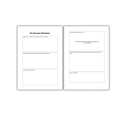 7x An Inspector Calls Character Worksheets