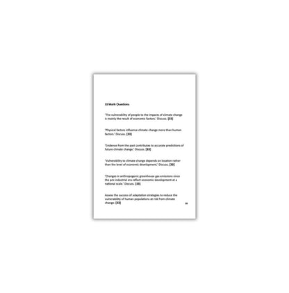 A-Level Geography OCR Practice Questions