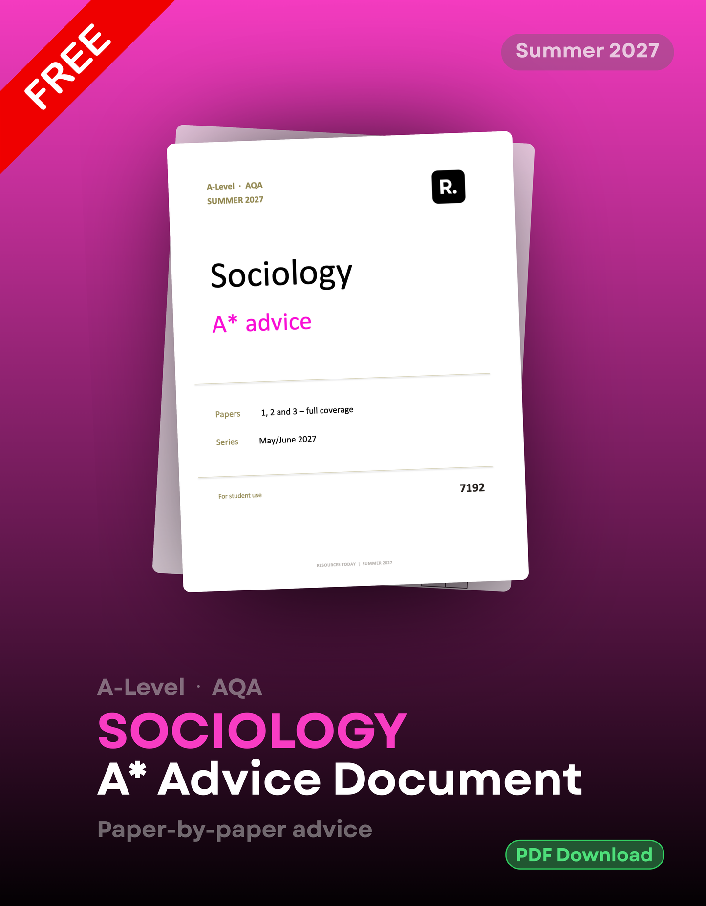 A* Advice for 2027 A-Level Sociology AQA