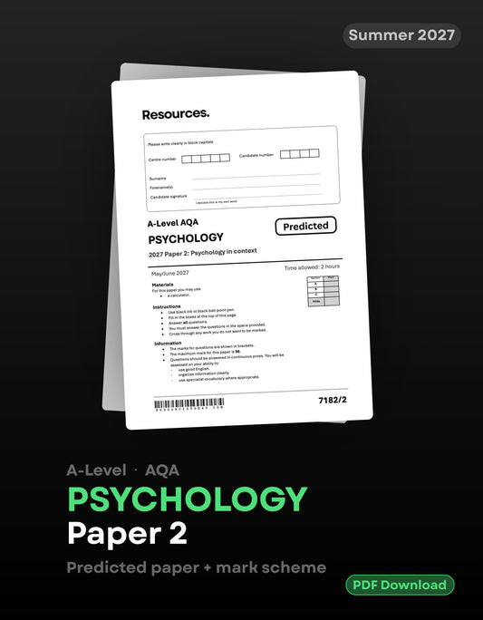 A-Level Psychology AQA Predicted Paper 2 2027
