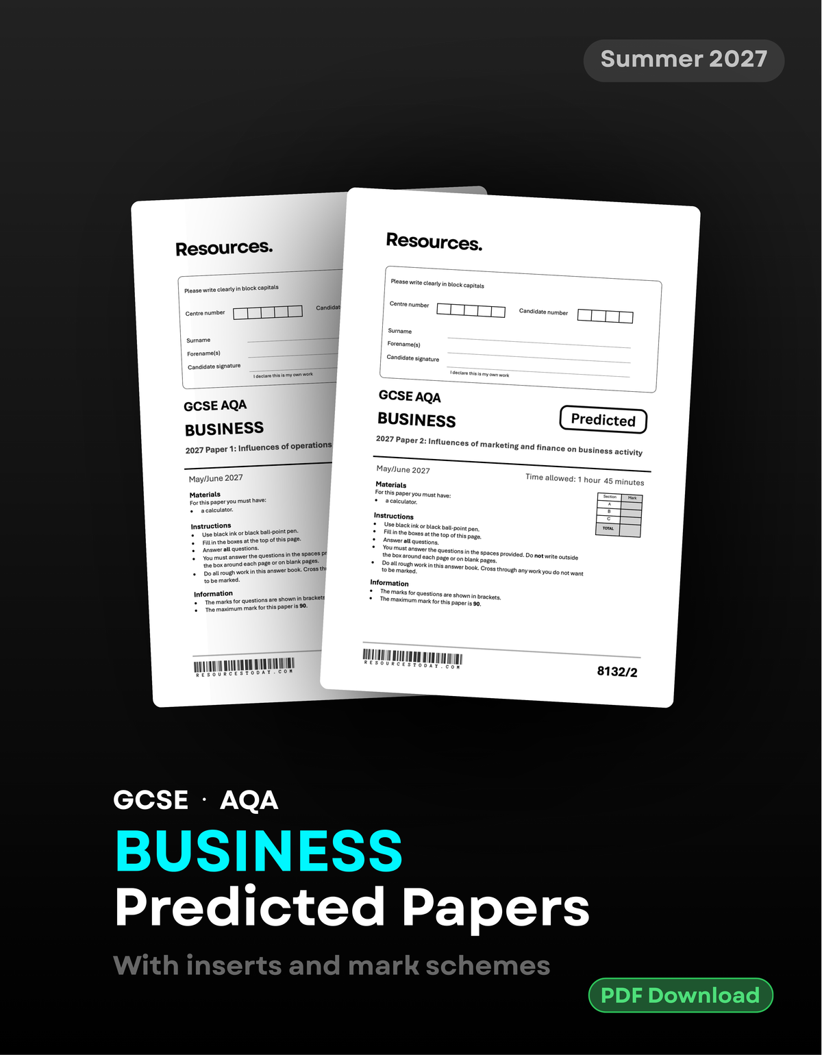 GCSE Business AQA Predicted Papers for 2027